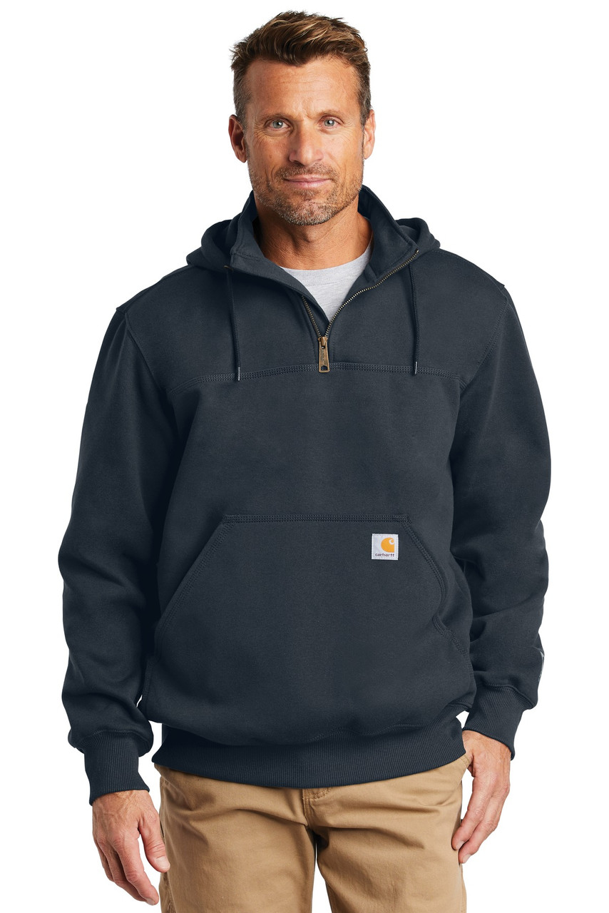 Carhartt ® Rain Defender ® Paxton Heavyweight Hooded Zip Mock Sweatshirt. CT100617 New Navy