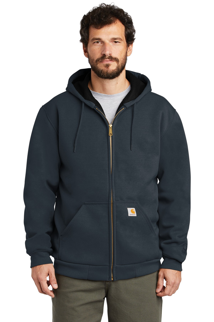 Carhartt ® Rain Defender ® Rutland Thermal-Lined Hooded Zip-Front Sweatshirt. CT100632 New Navy