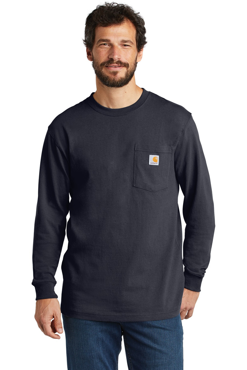 Carhartt ® Workwear Pocket Long Sleeve T-Shirt. CTK126 Navy