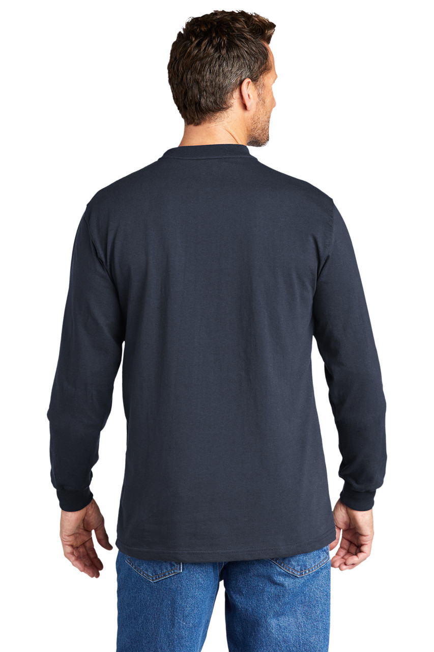 Carhartt® Long Sleeve Henley T-Shirt CTK128 Navy  Back