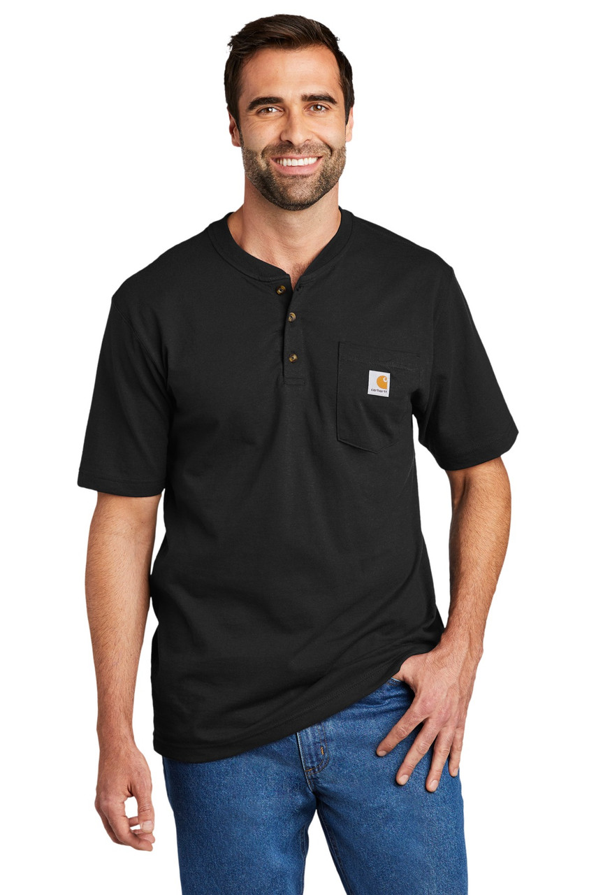 Carhartt® Short Sleeve Henley T-Shirt CTK84 Black