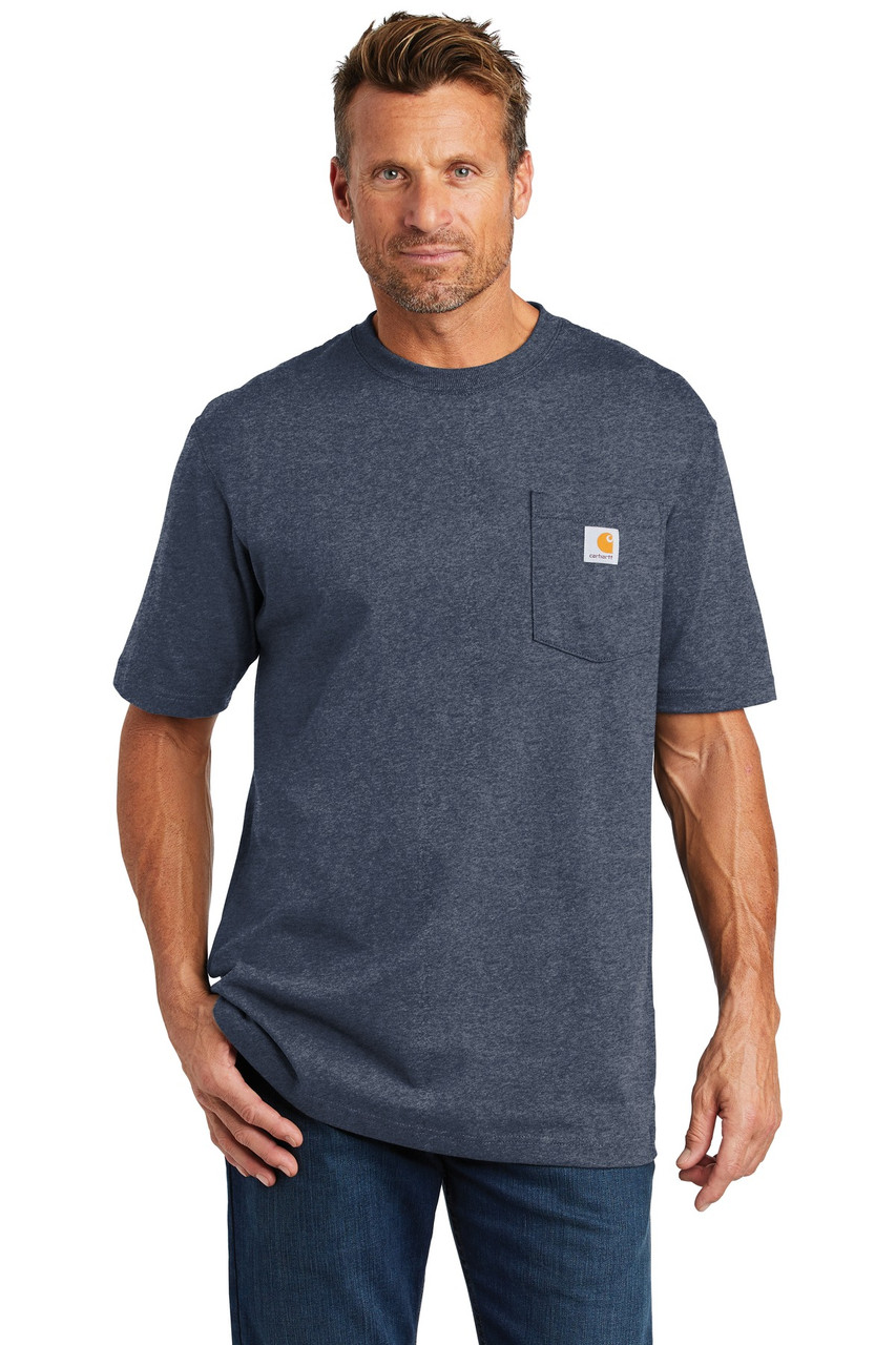 Carhartt ® Workwear Pocket Short Sleeve T-Shirt. CTK87 Dark Cobalt Blue Heather