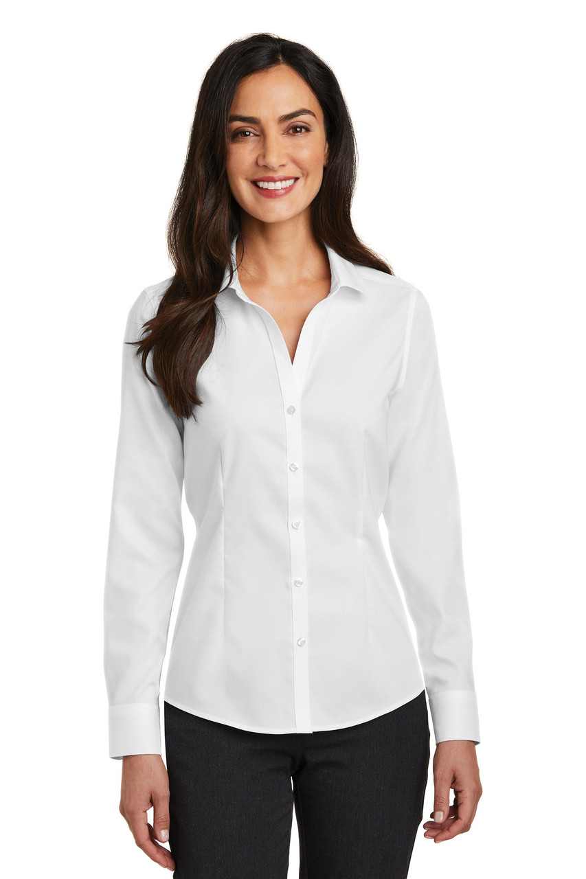 Red House®  Ladies Pinpoint Oxford Non-Iron Shirt. RH250 White