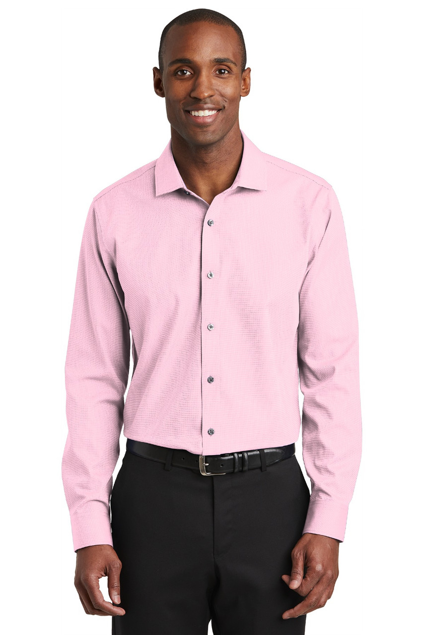 Red House ® Slim Fit Nailhead Non-Iron Shirt. RH390 Pink