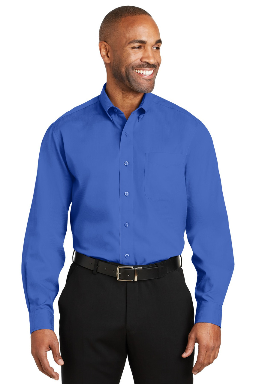 Red House® -  Dobby Non-Iron Button-Down Shirt. RH60 Medium Blue
