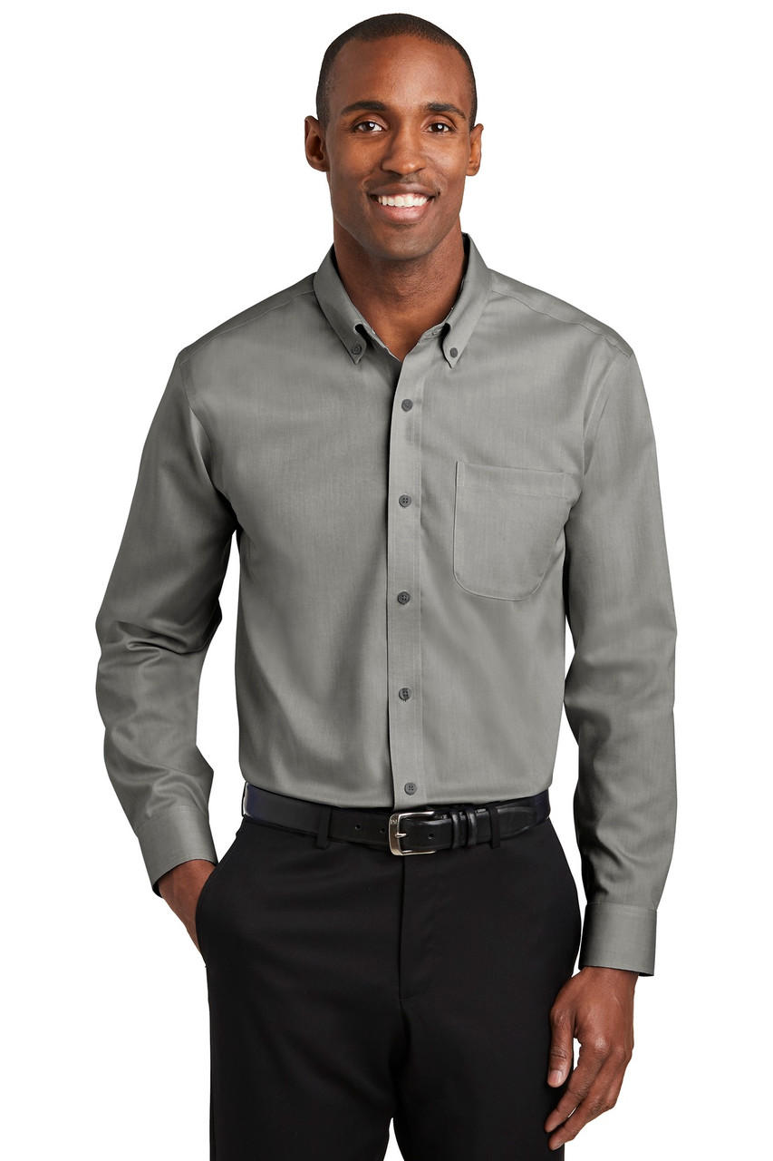 Red House®  Tall Pinpoint Oxford Non-Iron Shirt. TLRH240 Charcoal