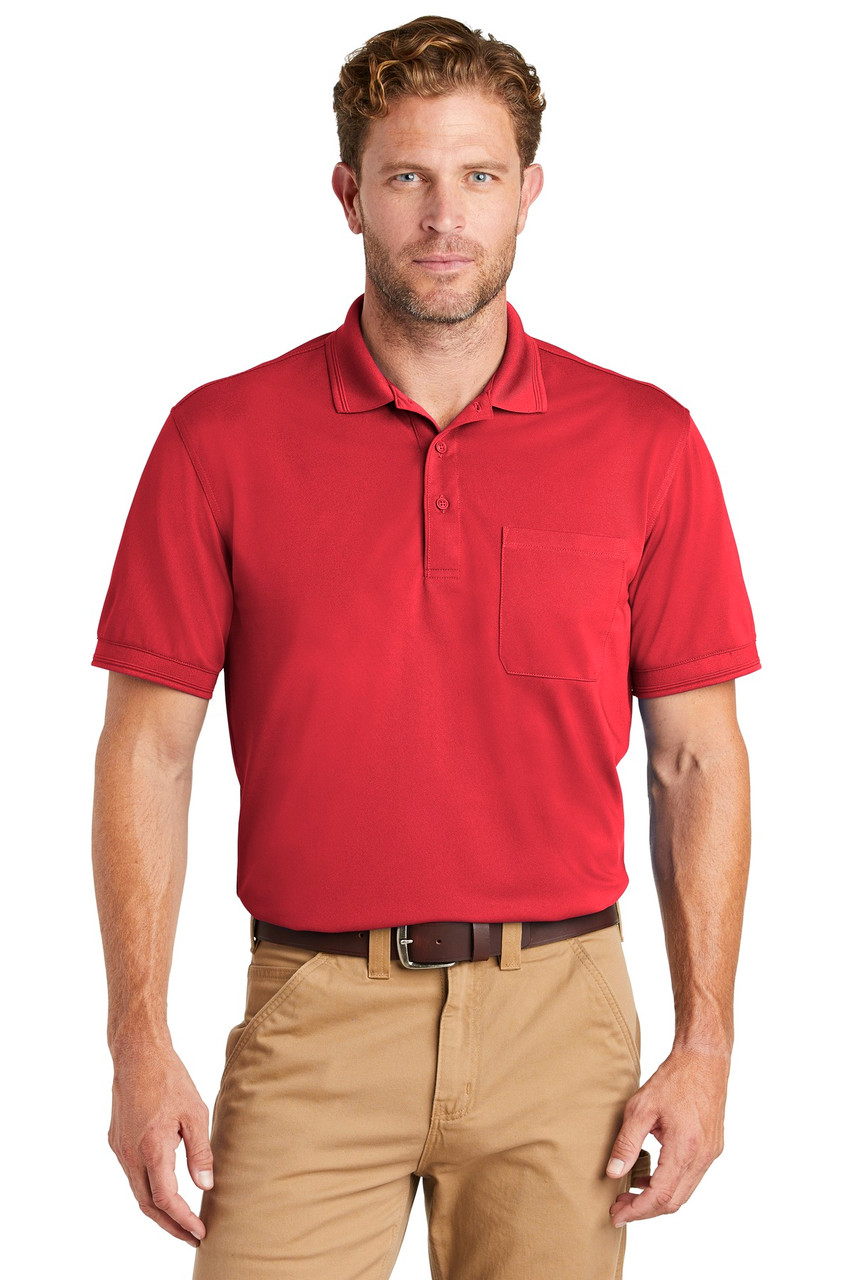CornerStone ® Industrial Snag-Proof Pique Pocket Polo. CS4020P Red
