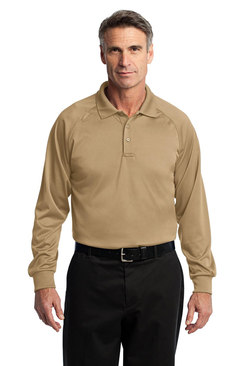 CornerStone® - Select Long Sleeve Snag-Proof Tactical Polo. CS410LS Tan