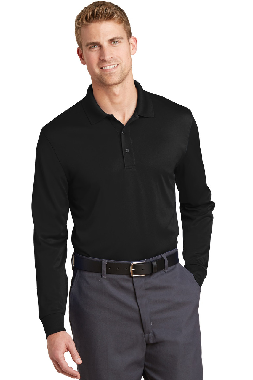 CornerStone® Select Snag-Proof Long Sleeve Polo. CS412LS Black