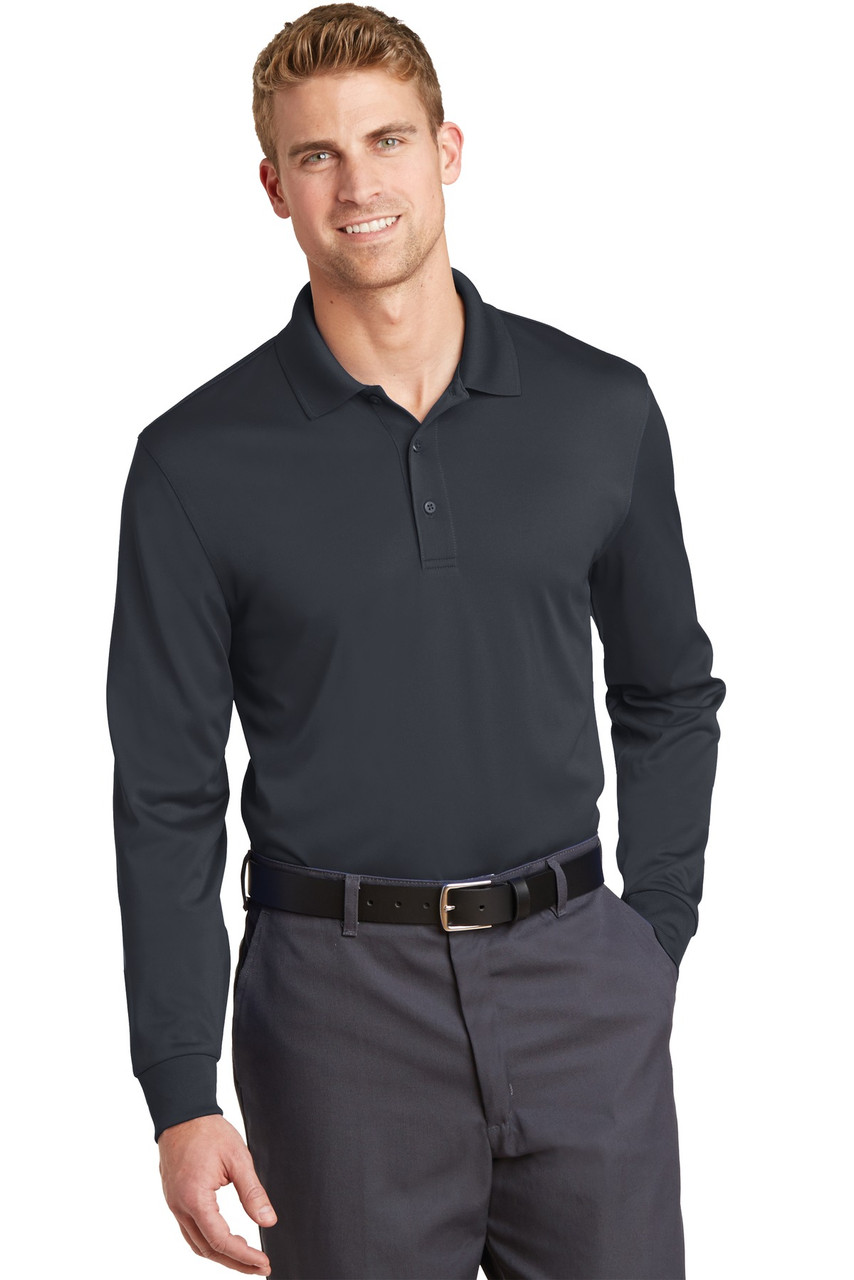 CornerStone® Select Snag-Proof Long Sleeve Polo. CS412LS Charcoal