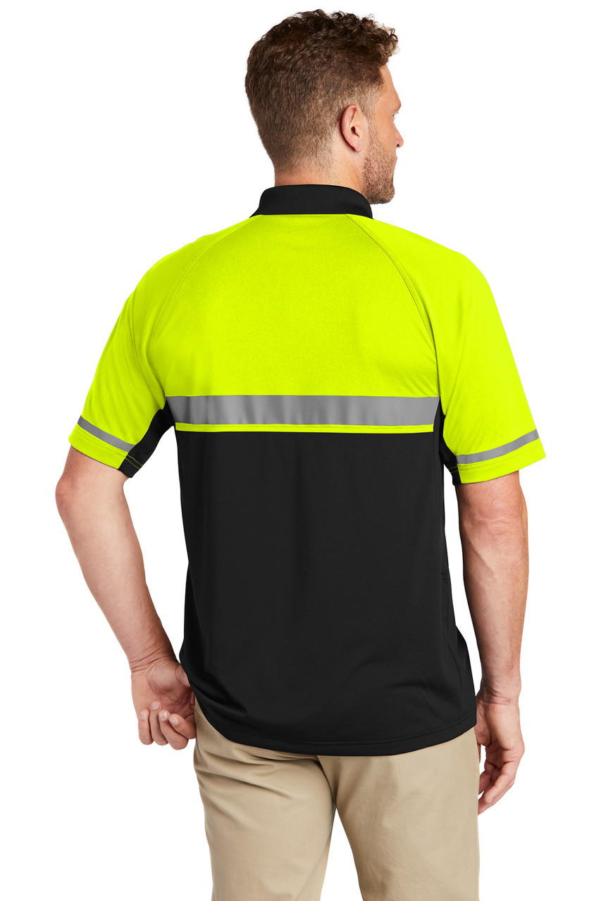 CornerStone ® Select Lightweight Snag-Proof Enhanced Visibility Polo CS423 Safety Yellow/ Black