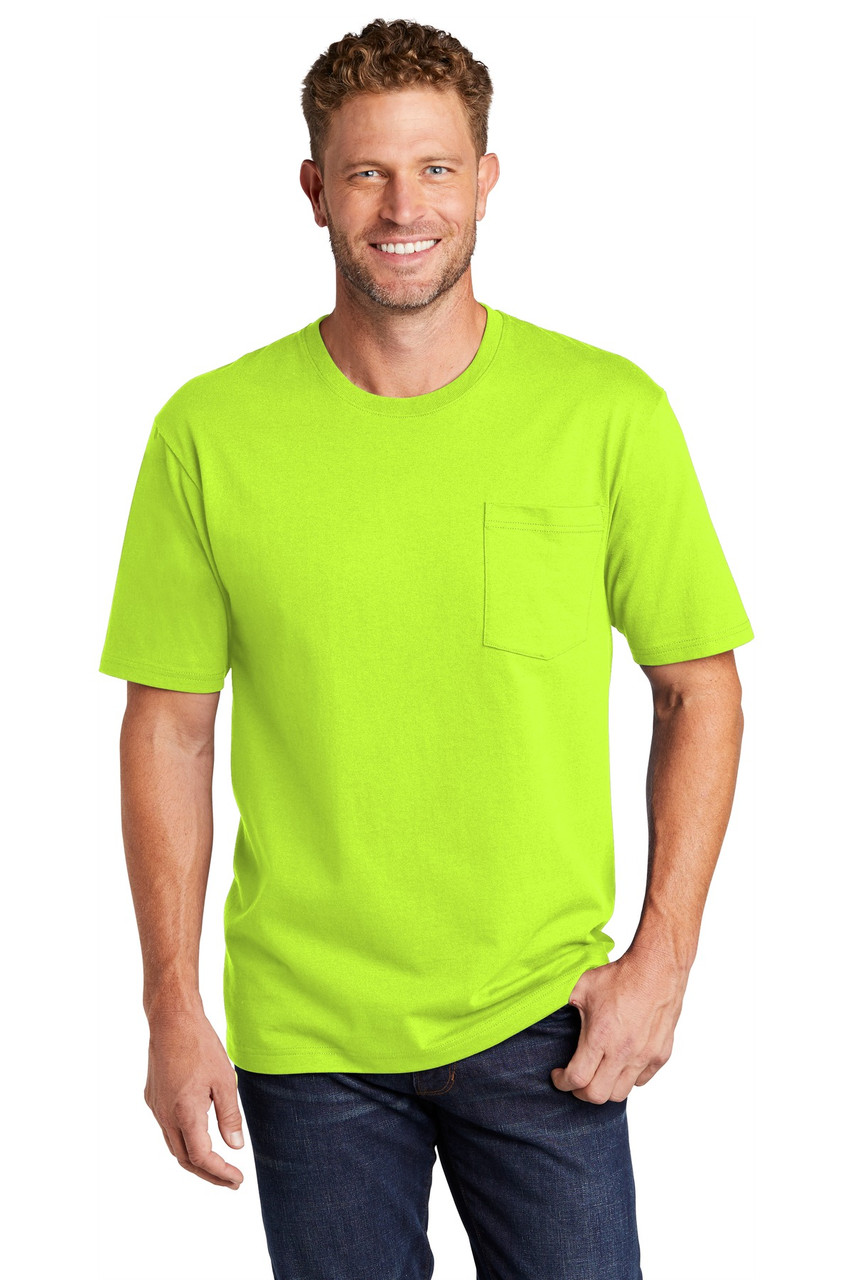 CornerStone ® Workwear Pocket Tee CS430 Safety Green