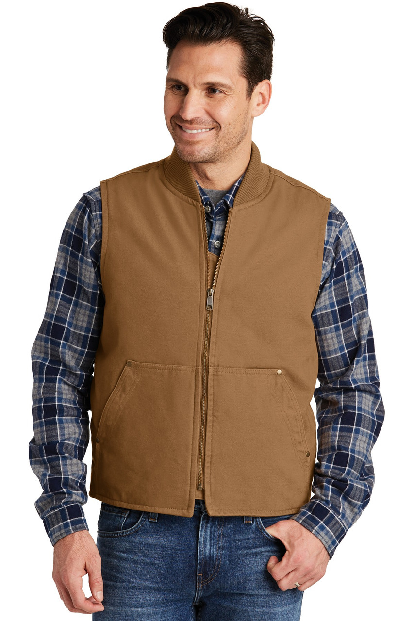 CornerStone® Washed Duck Cloth Vest. CSV40 Duck Brown