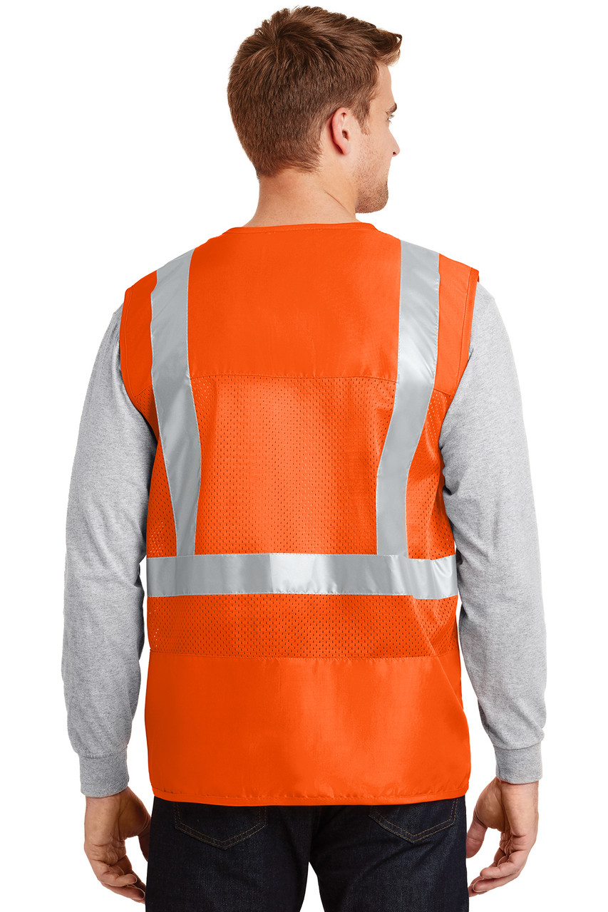 CornerStone® - ANSI 107 Class 2 Mesh Back Safety Vest. CSV405 Safety Orange Back
