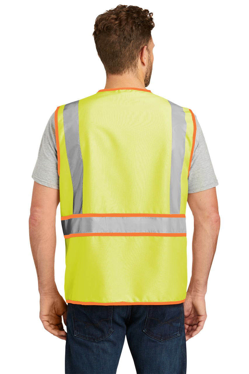 CornerStone® - ANSI 107 Class 2 Dual-Color Safety Vest. CSV407 Safety Yellow/ Safety Orange Back