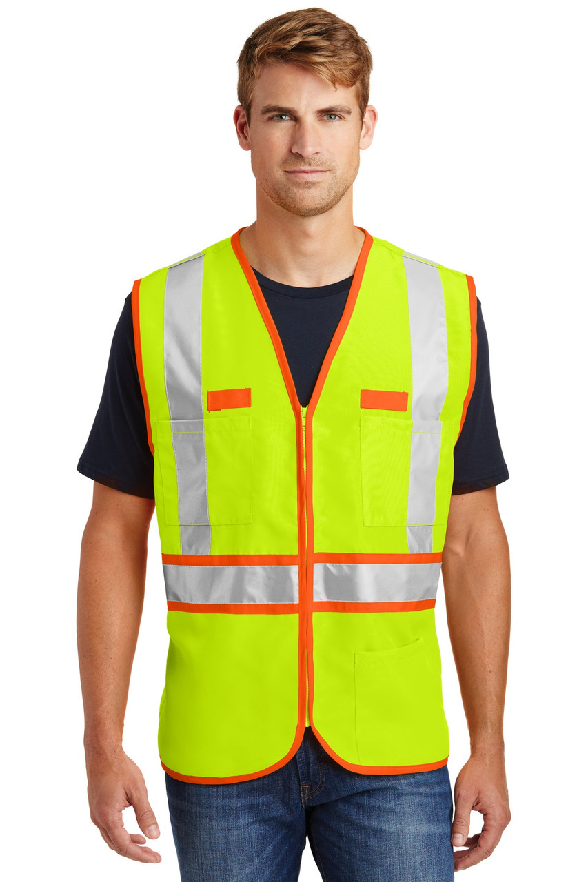 CornerStone® - ANSI 107 Class 2 Dual-Color Safety Vest. CSV407 Safety Yellow/ Safety Orange