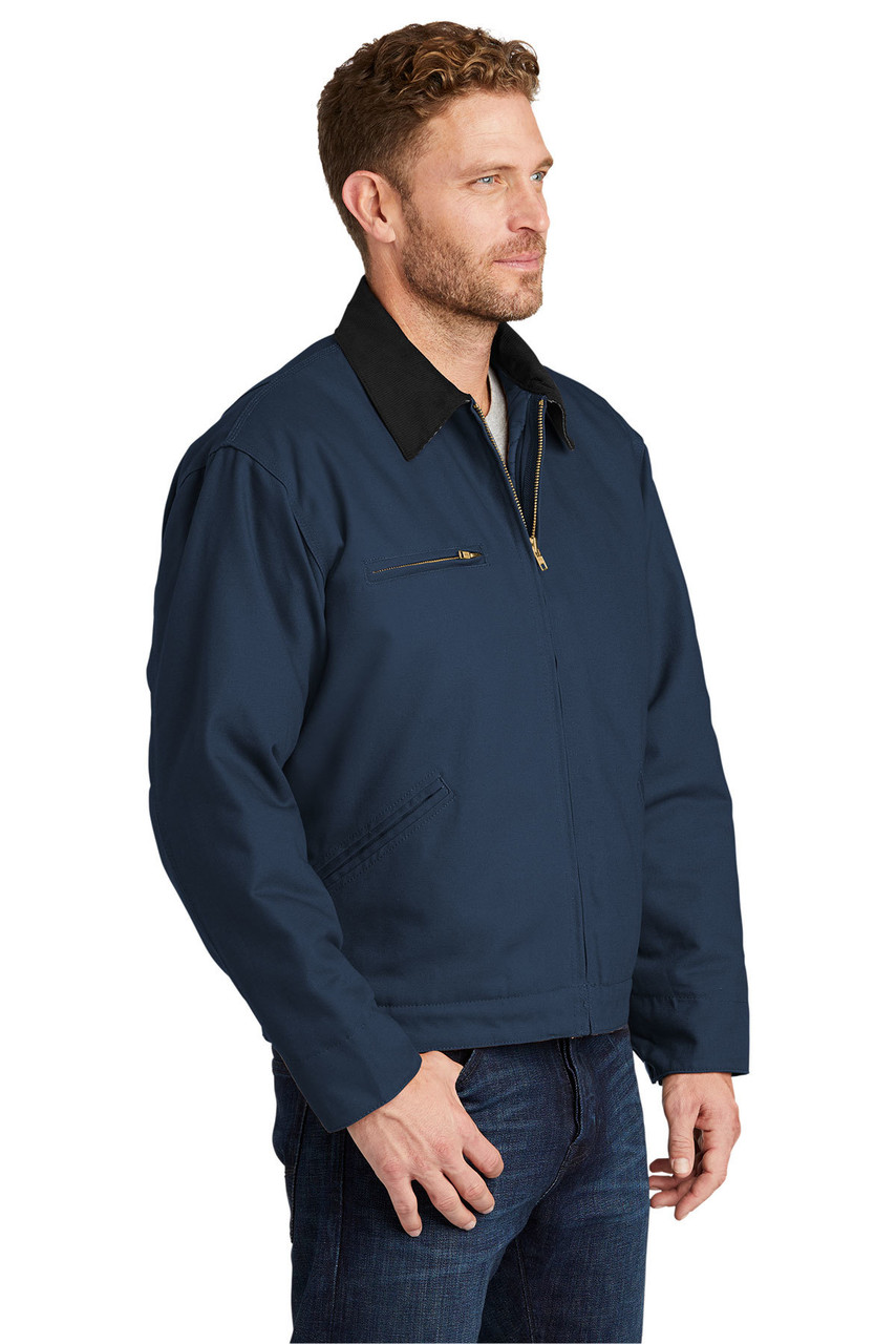 CornerStone® - Duck Cloth Work Jacket.  J763 Navy/ Black Alt