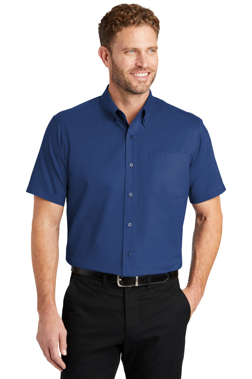 CornerStone® - Short Sleeve SuperPro™ Twill Shirt. SP18 Royal