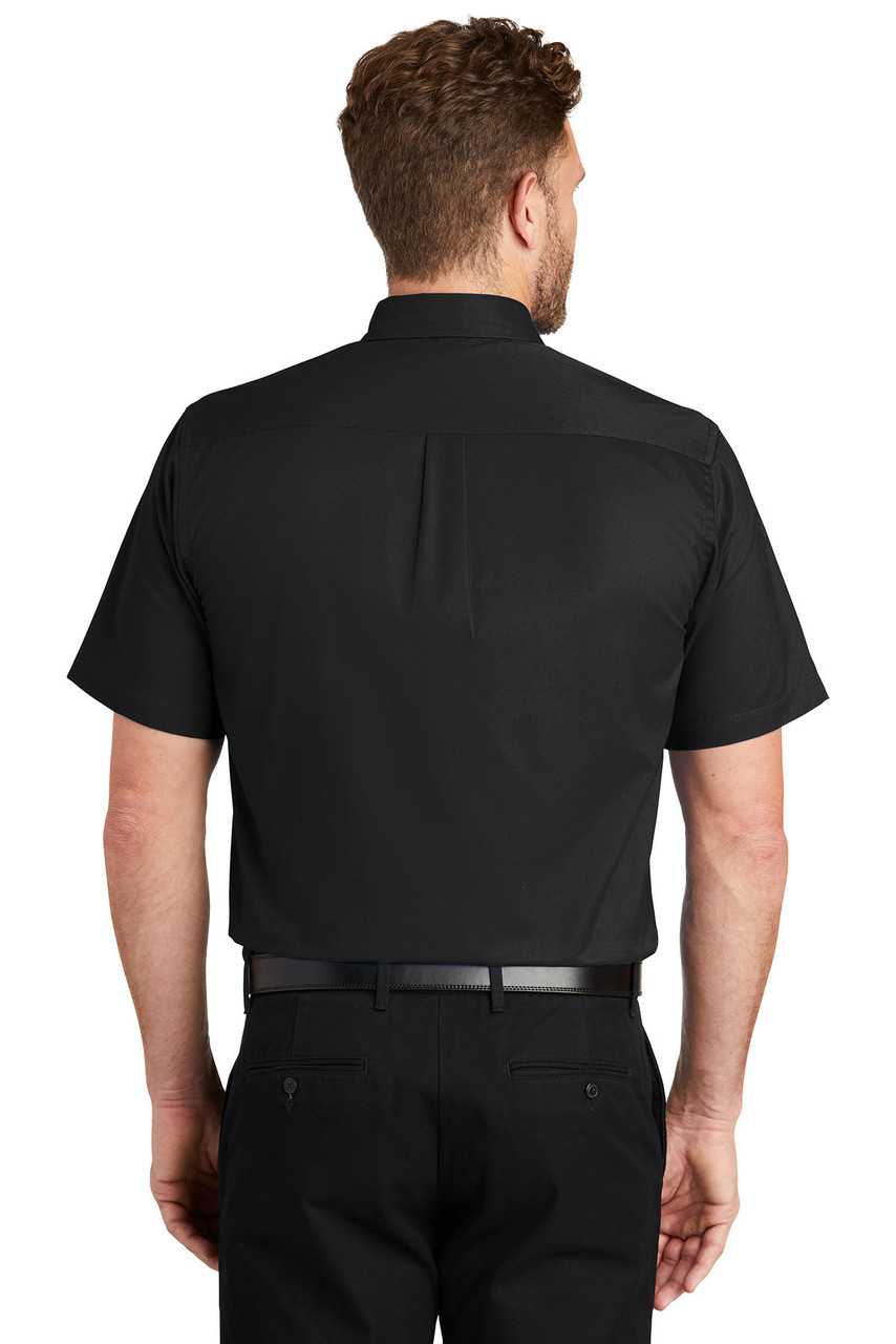 CornerStone® - Short Sleeve SuperPro™ Twill Shirt. SP18 Black  Back