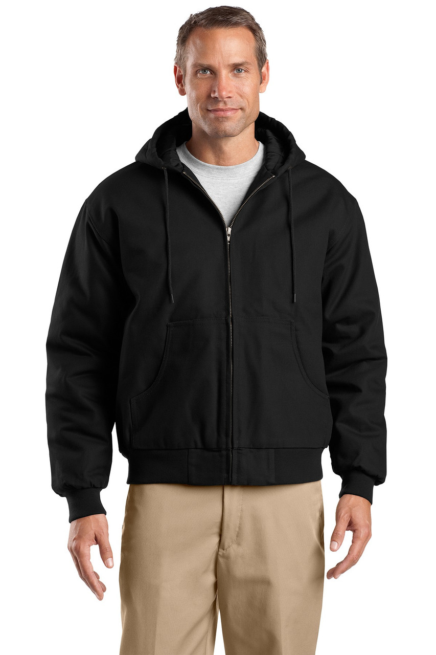 CornerStone® Tall Duck Cloth Hooded Work Jacket. TLJ763H Black