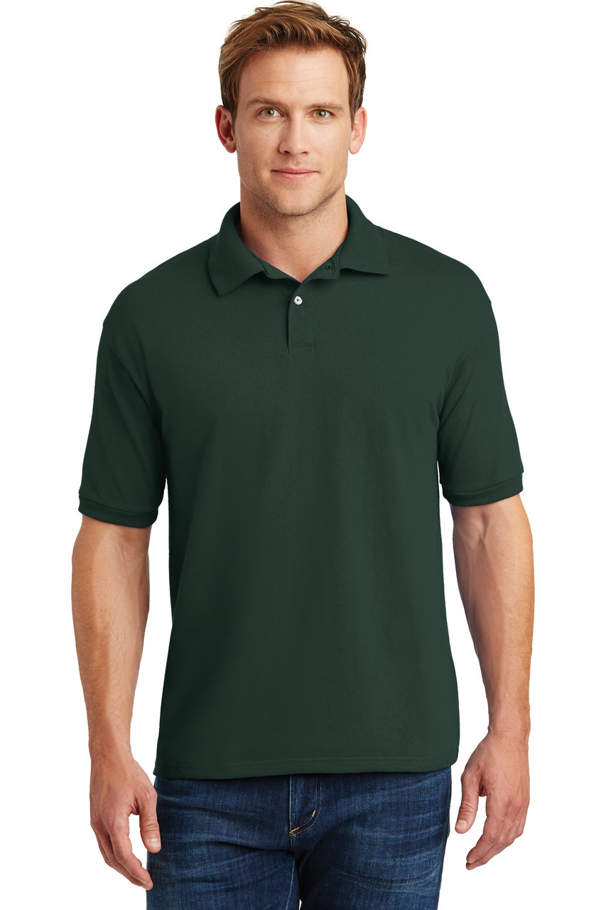 Hanes® EcoSmart® - 5.2-Ounce Jersey Knit Sport Shirt. 054X Deep Forest