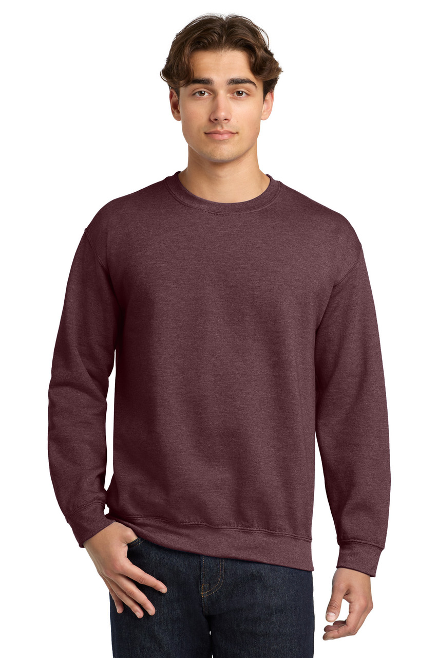 Gildan® Heavy Blend™ Crewneck Sweatshirt.  18000 Heather Dark Maroon