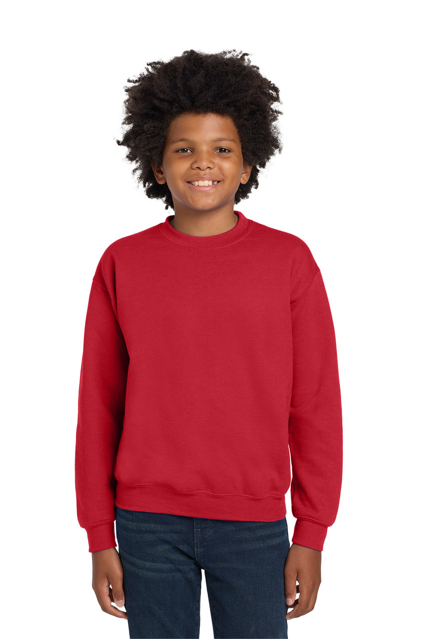 Gildan® Youth Heavy Blend™ Crewneck Sweatshirt.  18000B Red
