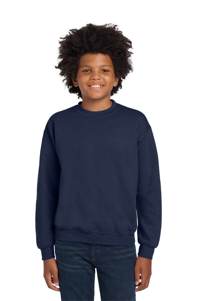 Gildan® Youth Heavy Blend™ Crewneck Sweatshirt.  18000B Navy