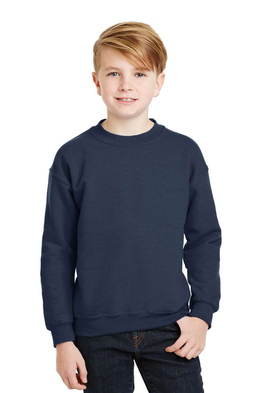 Gildan® - Youth Heavy Blend™ Crewneck Sweatshirt.  18000B Navy