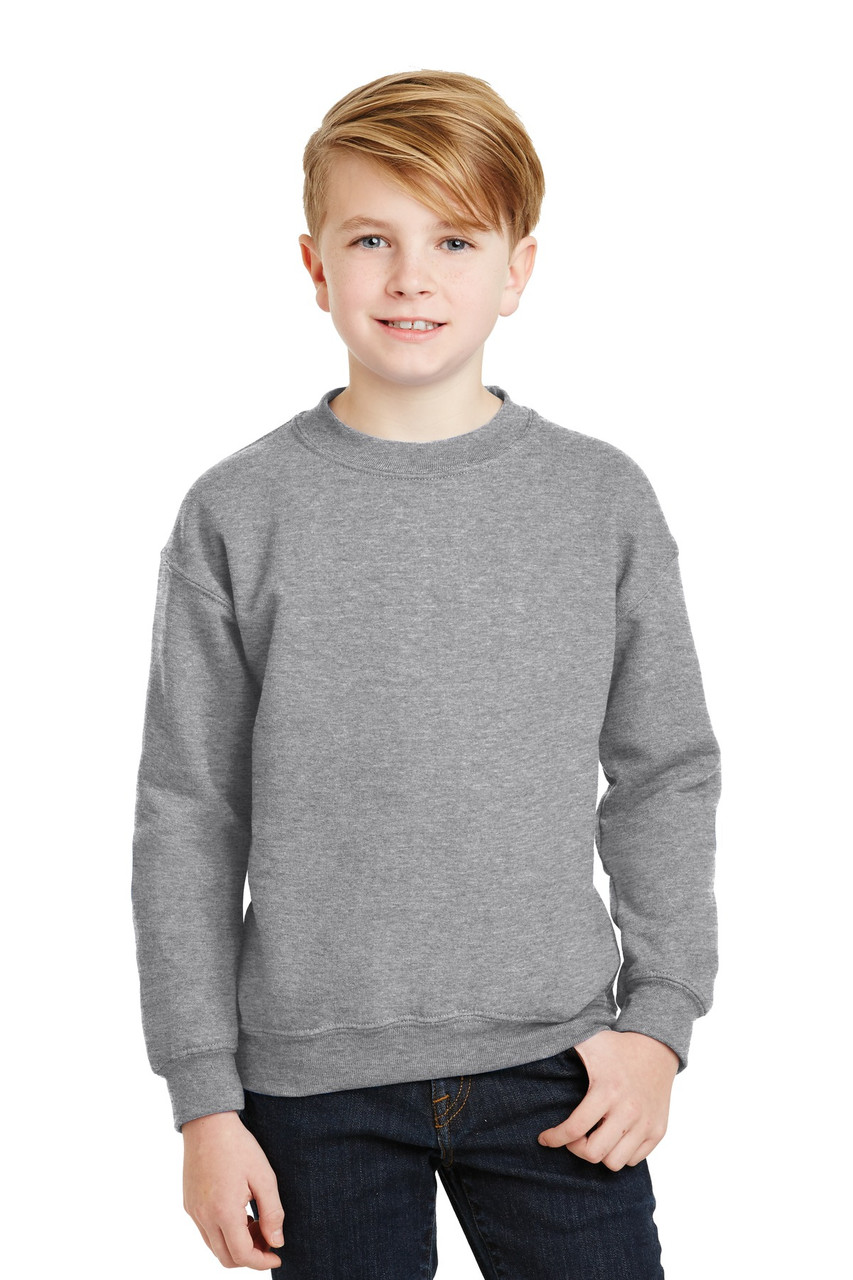 Gildan® - Youth Heavy Blend™ Crewneck Sweatshirt.  18000B Sport Grey