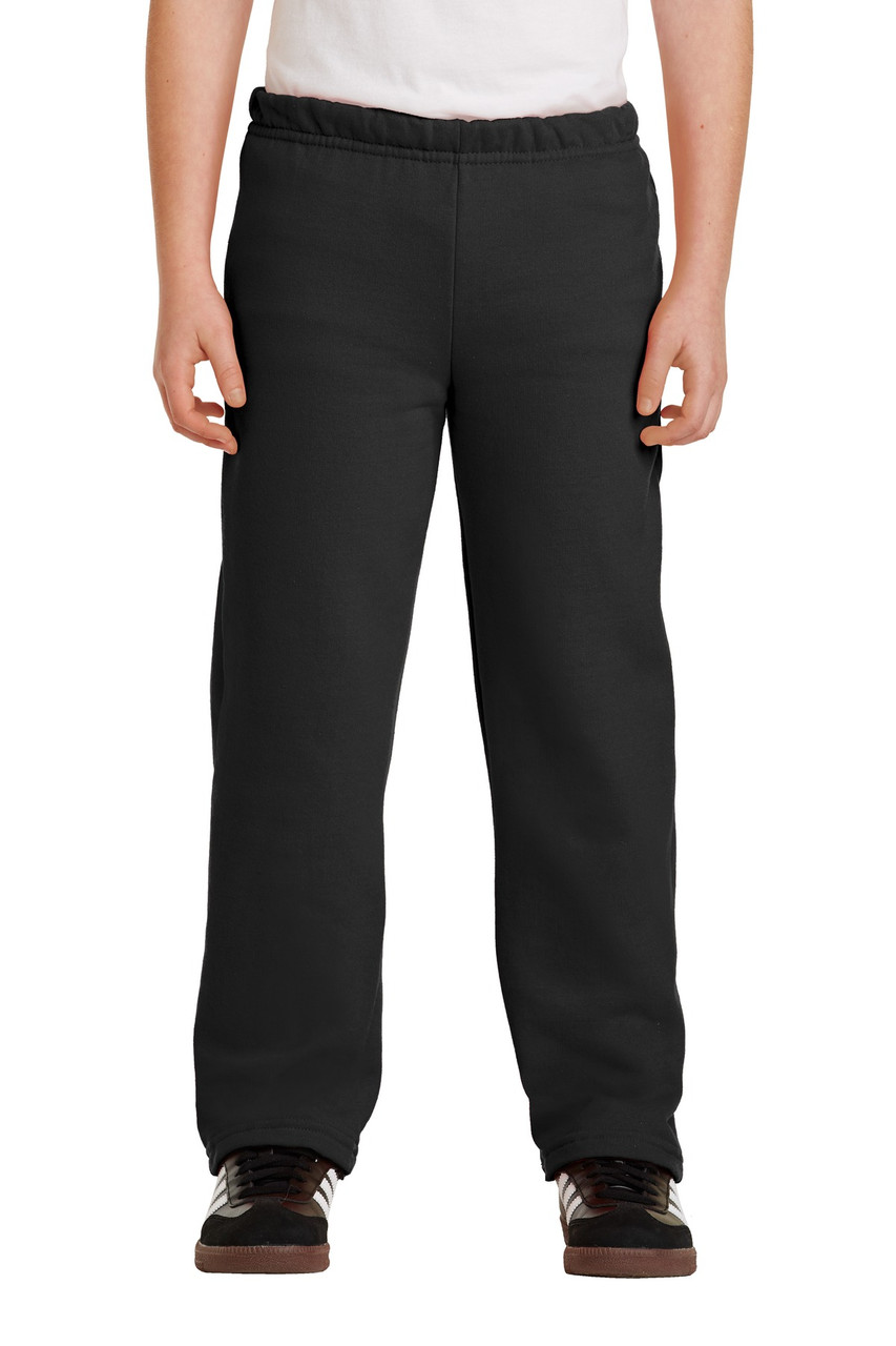 Gildan® Youth Heavy Blend™ Open Bottom Sweatpant. 18400B Black