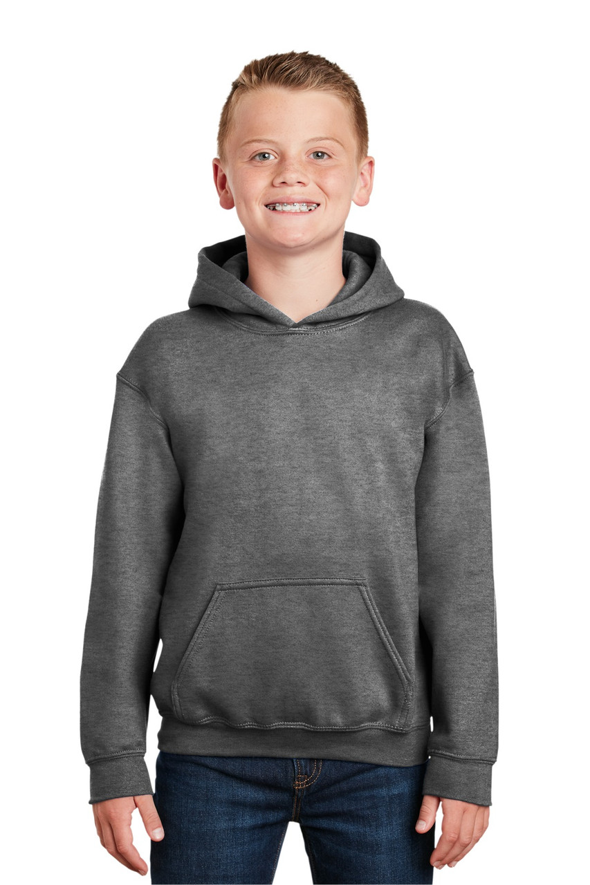 Gildan® - Youth Heavy Blend™ Hooded Sweatshirt. 18500B Graphite Heather L