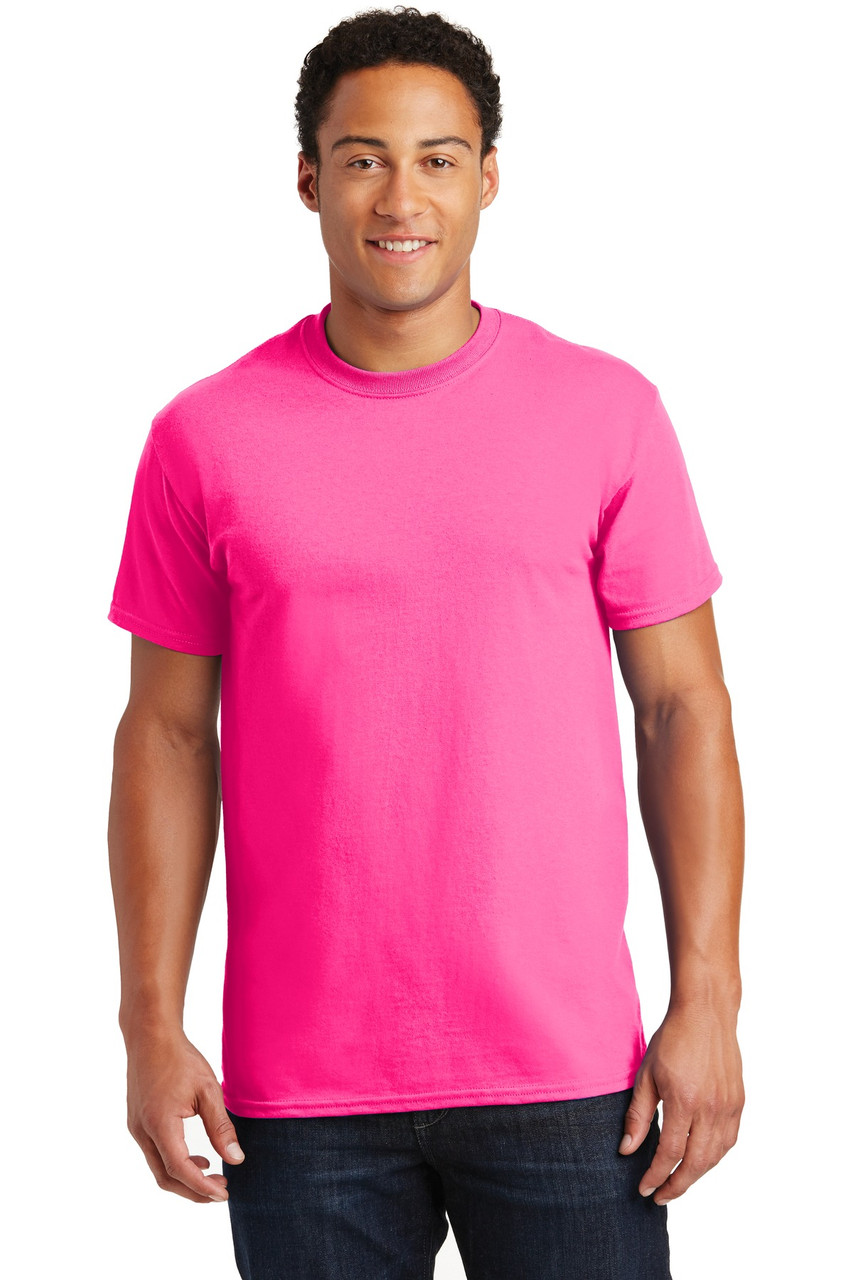 Gildan® - Ultra Cotton® 100% US Cotton T-Shirt.  2000 Safety Pink M