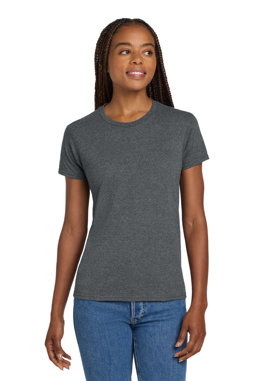 Gildan® Women's Ultra Cotton® 100% US Cotton T-Shirt. 2000L Dark Heather