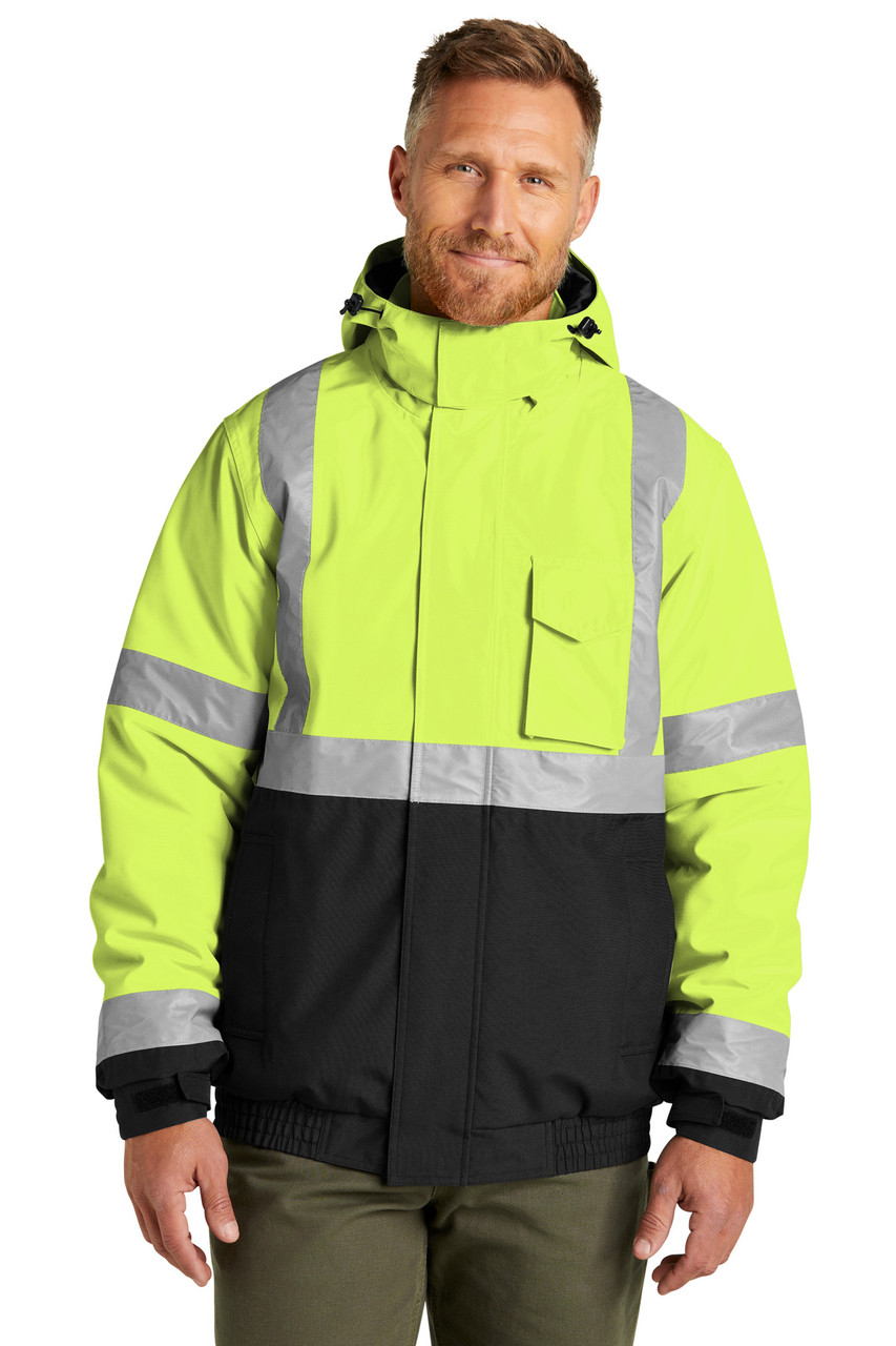 CornerStone® ANSI 107 Class 3 Economy Waterproof Insulated Bomber Jacket CSJ500 Safety Yellow