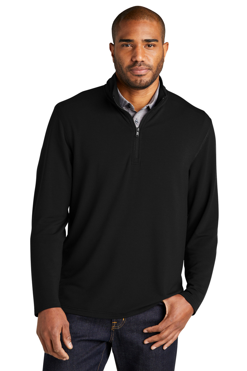 Port Authority® Microterry 1/4-Zip Pullover K825 Deep Black