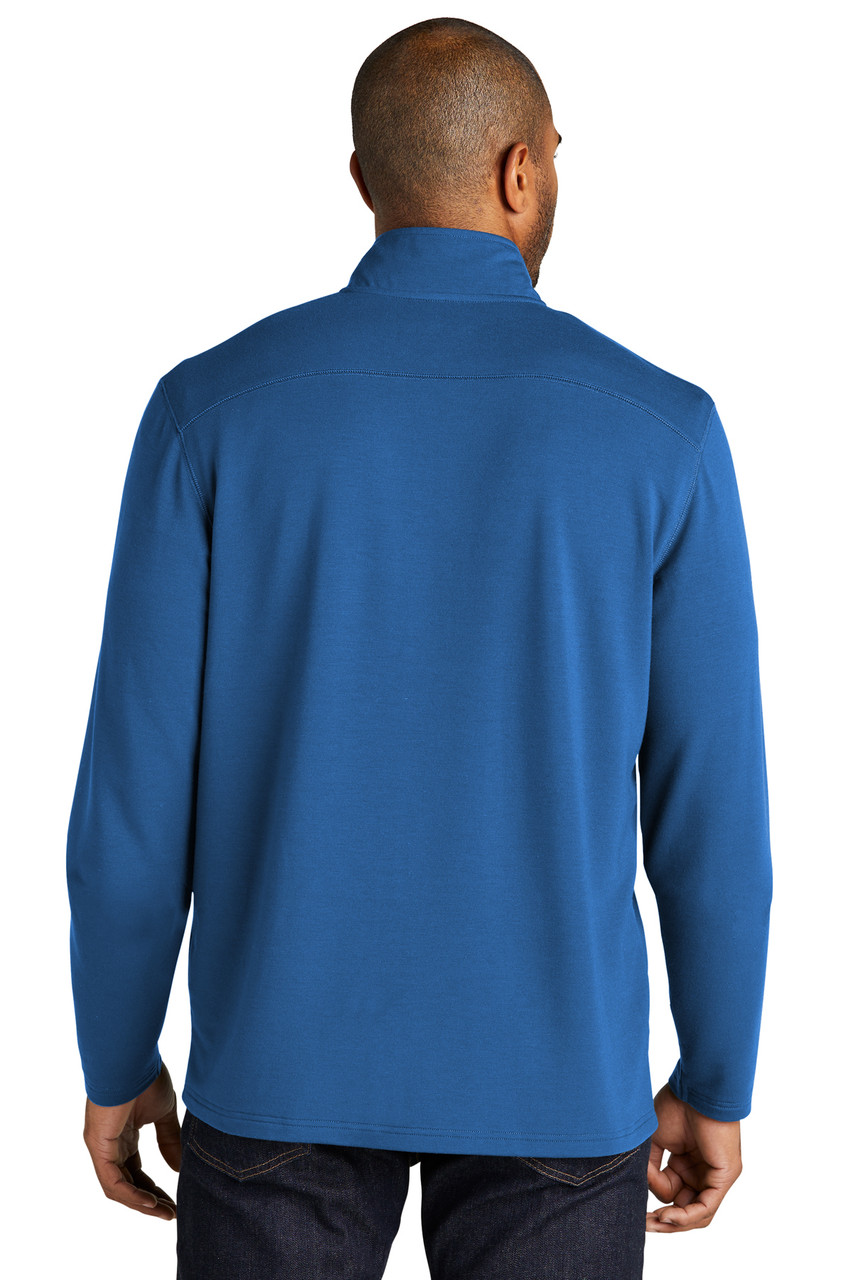Port Authority® Microterry 1/4-Zip Pullover K825 Aegean Blue Back