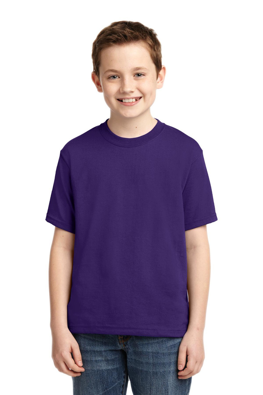 JERZEES® - Youth Dri-Power® 50/50 Cotton/Poly T-Shirt.  29B Deep Purple