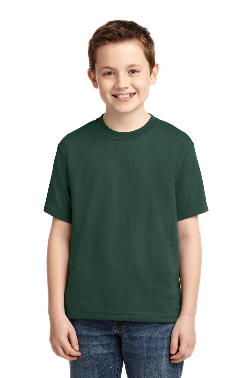 JERZEES® - Youth Dri-Power® 50/50 Cotton/Poly T-Shirt.  29B Forest Green
