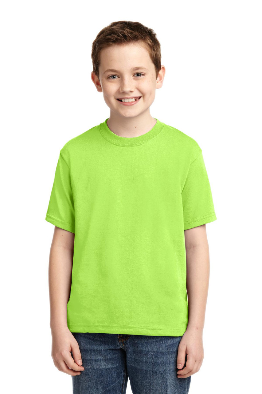 JERZEES® - Youth Dri-Power® 50/50 Cotton/Poly T-Shirt.  29B Neon Green