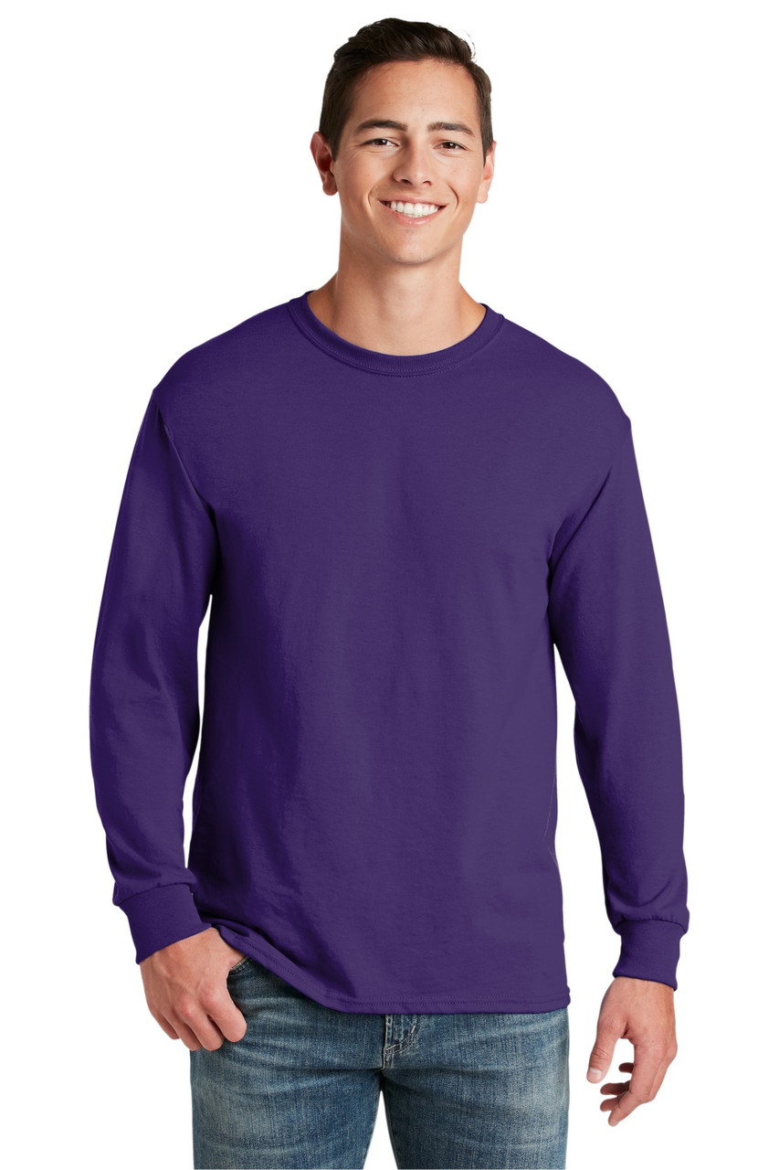 JERZEES® - Dri-Power® 50/50 Cotton/Poly Long Sleeve T-Shirt.  29LS Deep Purple
