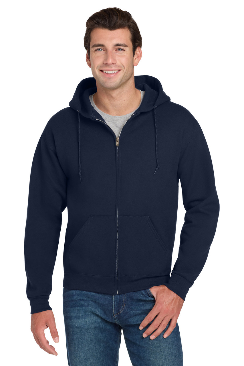 Jerzees® Super Sweats® NuBlend® - Full-Zip Hooded Sweatshirt.  4999M J. Navy