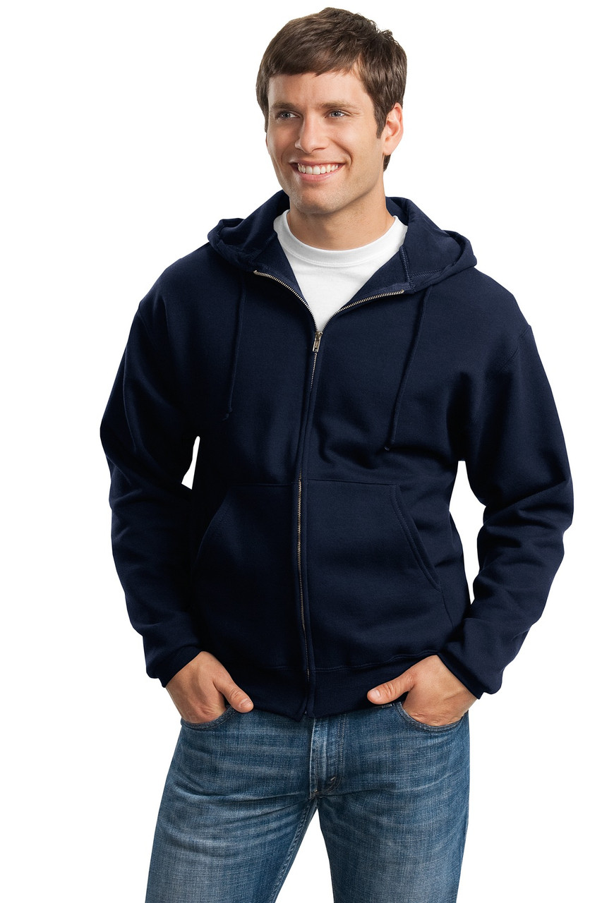 JERZEES® Super Sweats® NuBlend® - Full-Zip Hooded Sweatshirt.  4999M Navy S