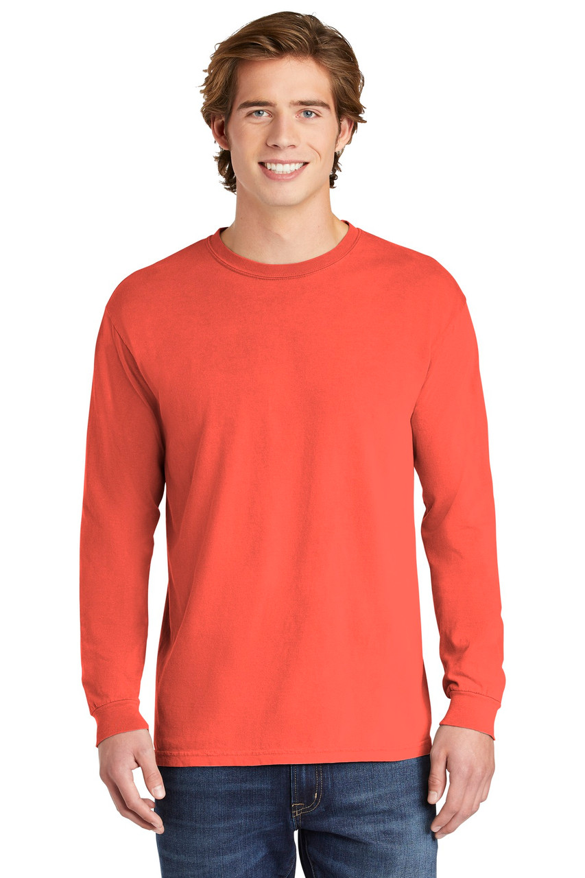 COMFORT COLORS ® Heavyweight Ring Spun Long Sleeve Tee. 6014 Bright Salmon