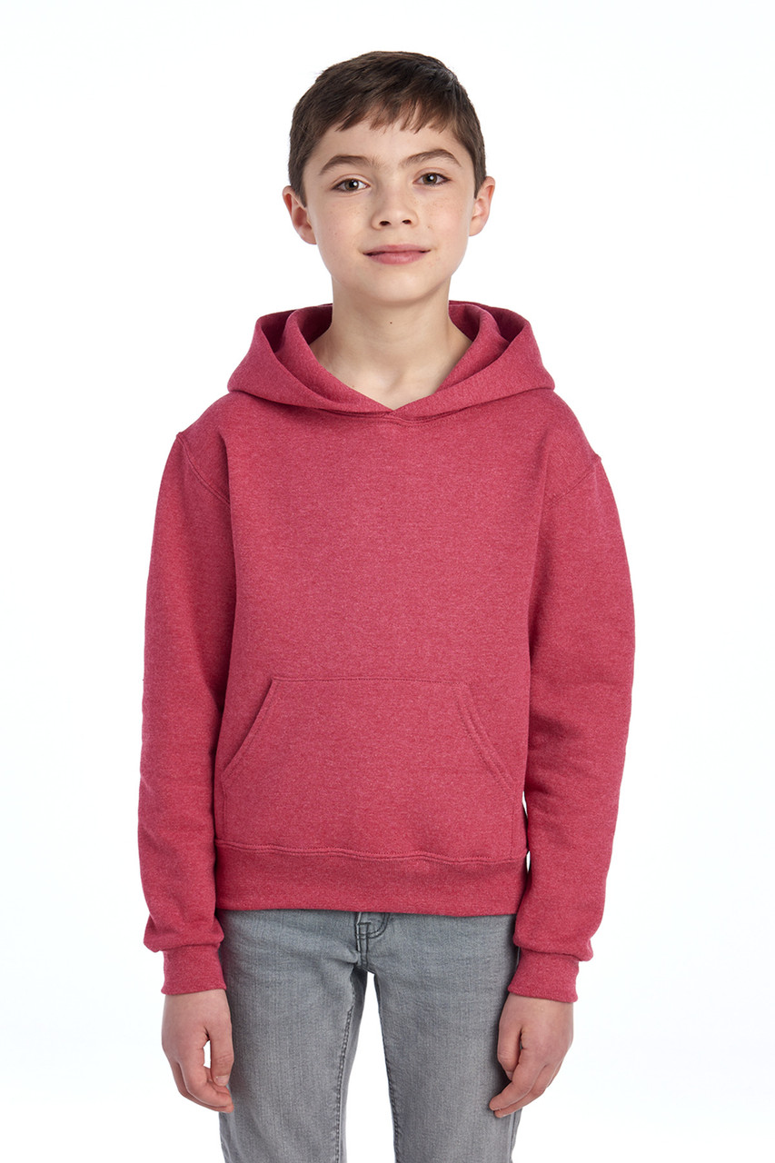 Jerzees® - Youth NuBlend® Pullover Hooded Sweatshirt.  996Y Vintage Heather Red