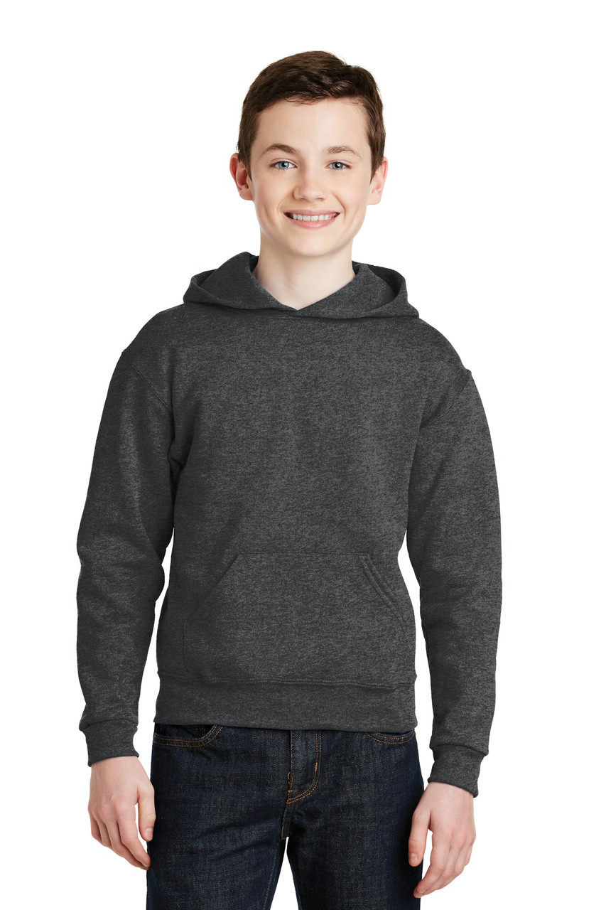 JERZEES® - Youth NuBlend® Pullover Hooded Sweatshirt.  996Y Black Heather