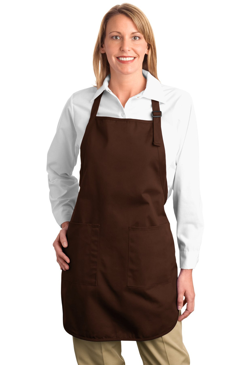 Port Authority® Full-Length Apron with Pockets.  A500 Coffee Bean