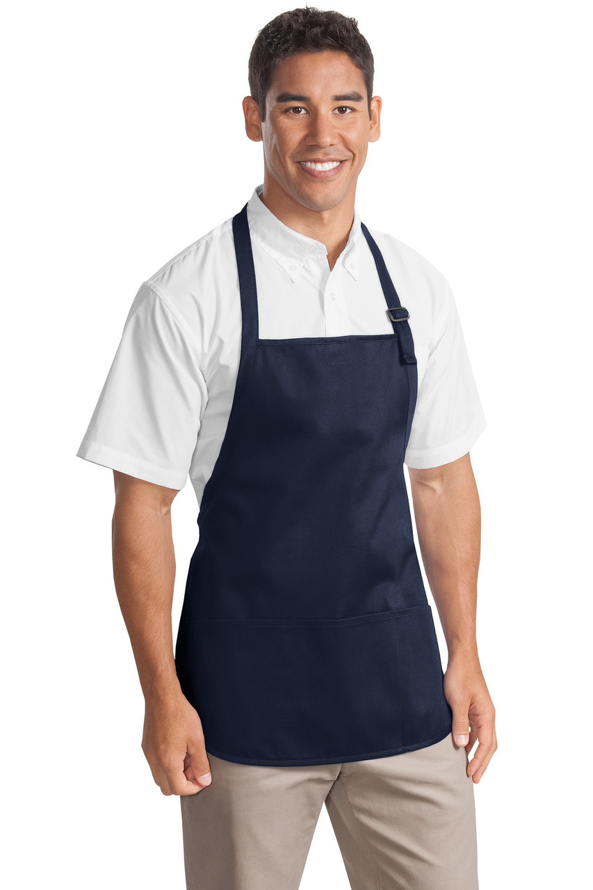 Port Authority® Medium-Length Apron with Pouch Pockets.  A510 Navy