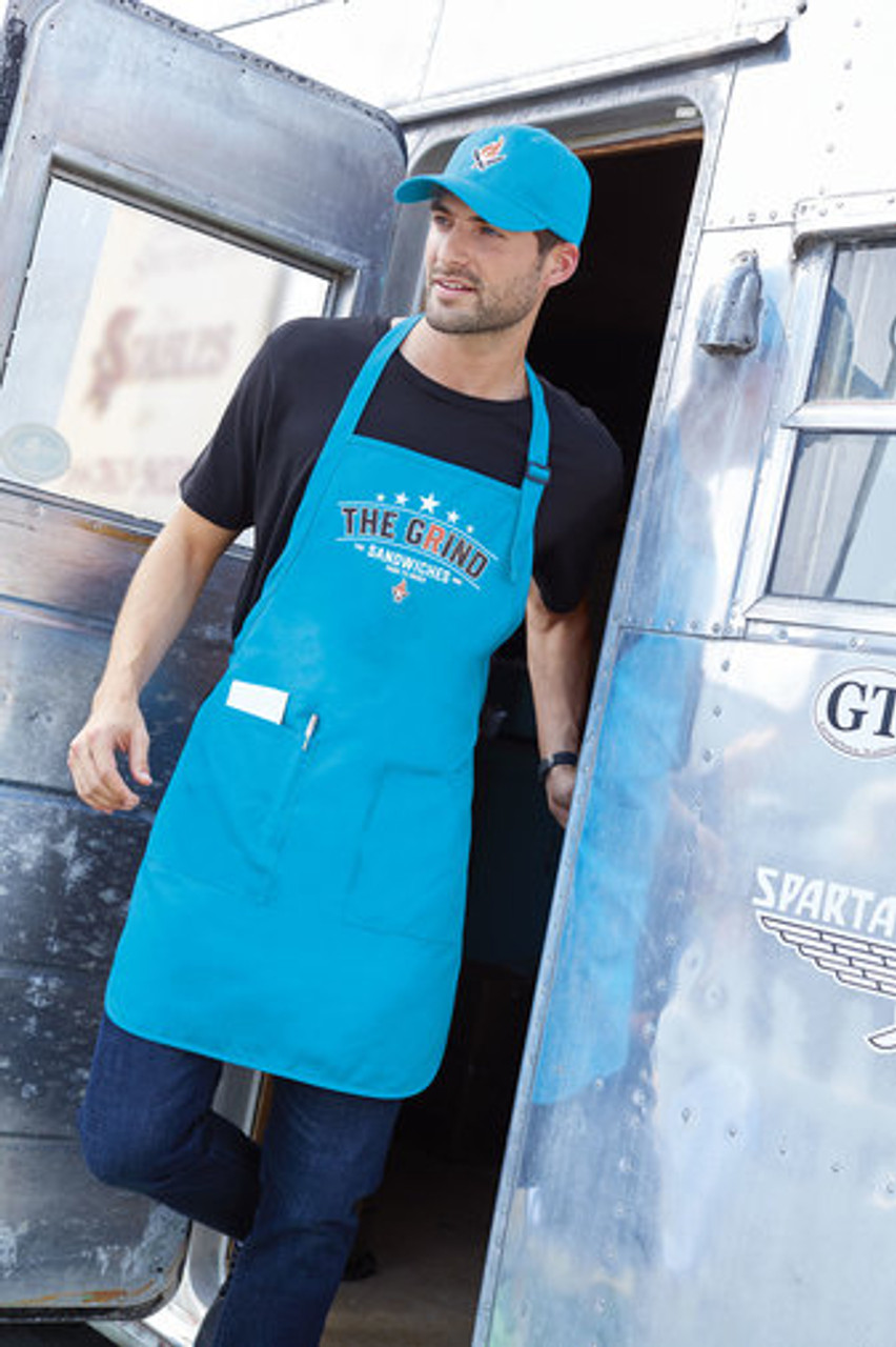 Port Authority ® Full-Length Two-Pocket Bib Apron. A600 Sapphire Lifestyle