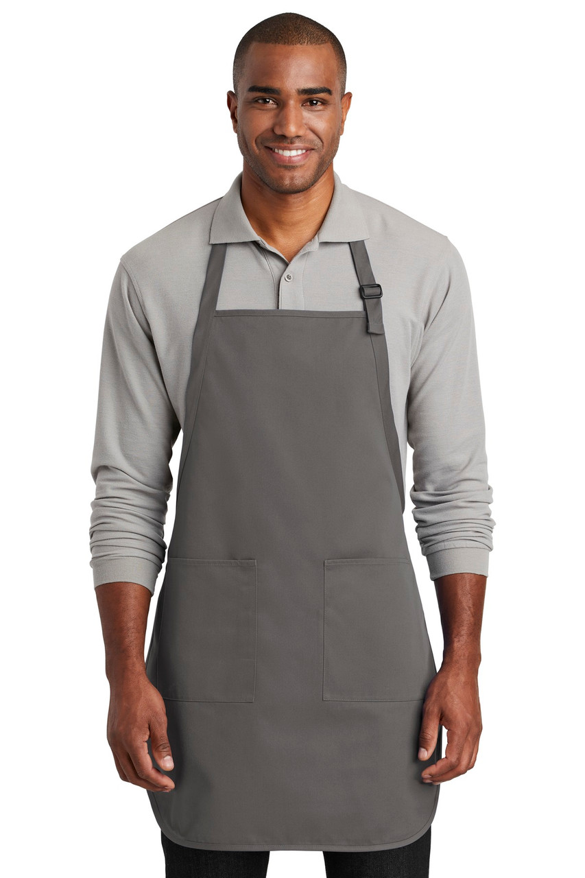 Port Authority ® Full-Length Two-Pocket Bib Apron. A600 Charcoal